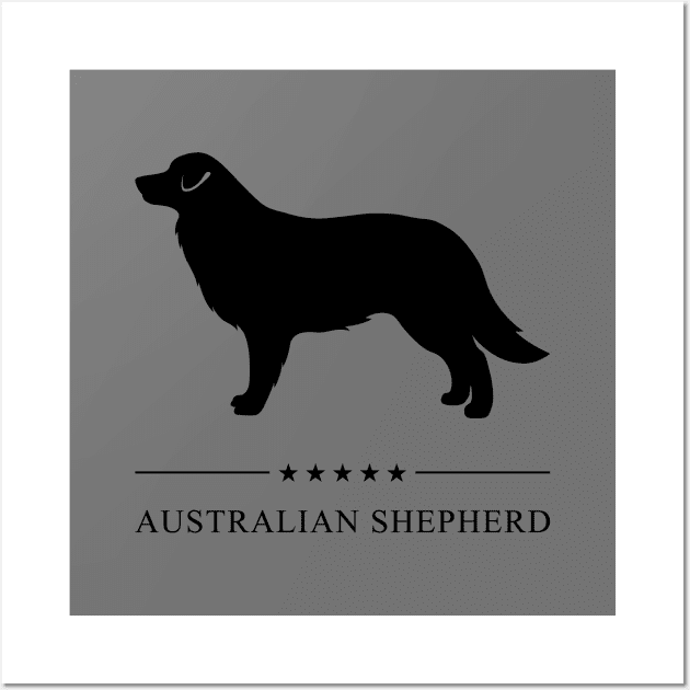 Australian Shepherd Black Silhouette Wall Art by millersye